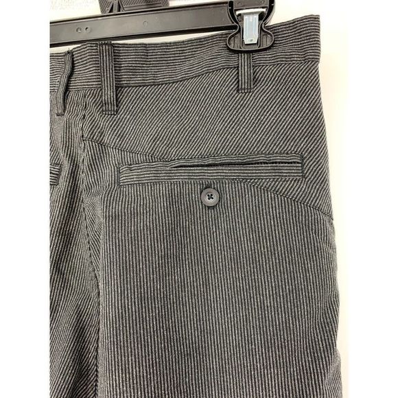 Mens Burnside Bermuda Shorts Black Pinstripe Size 30 100% Cotton 0989 - Picture 6 of 7